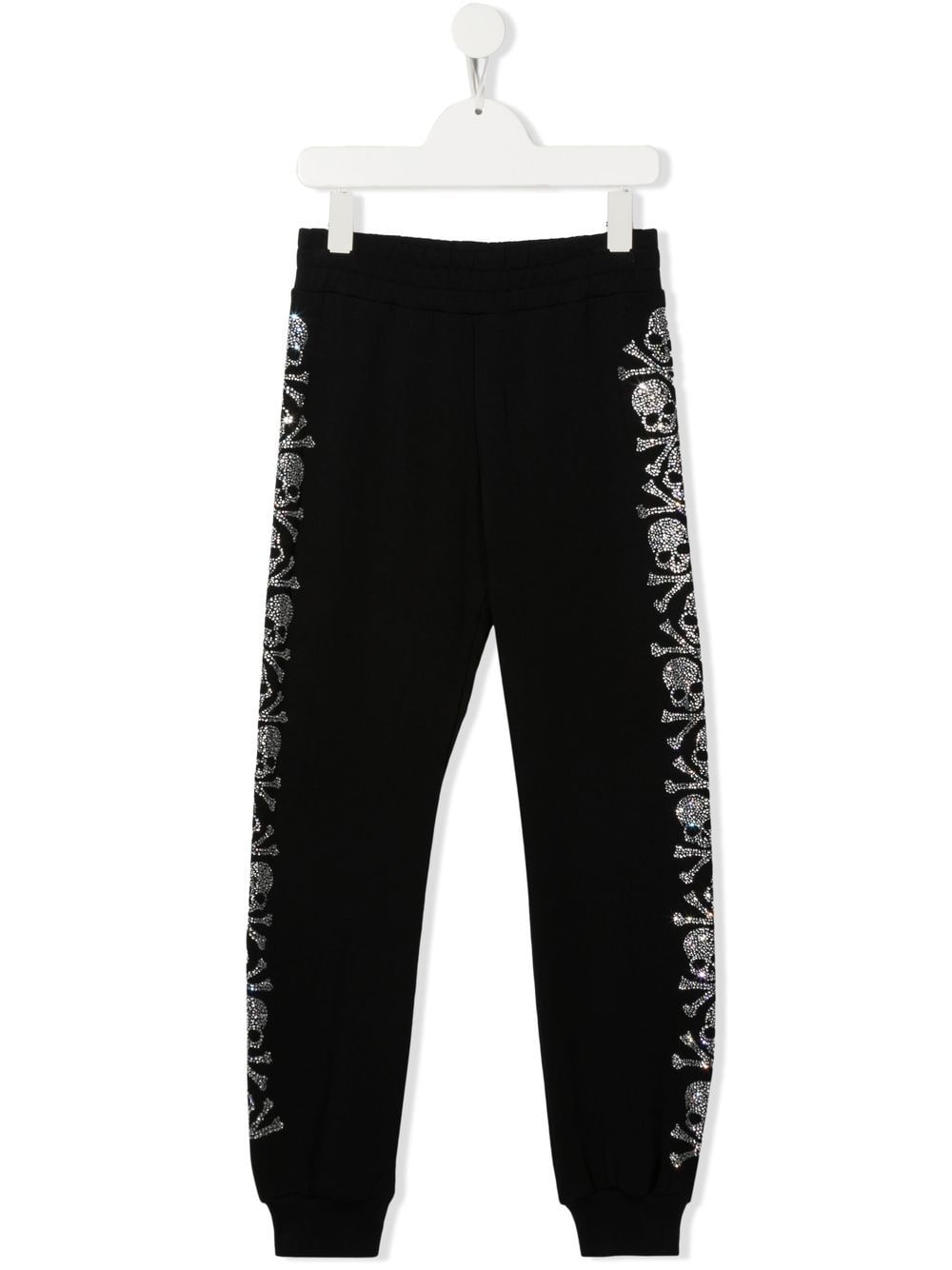 Philipp Plein Junior Jogginghose mit Totenköpfen - Schwarz von Philipp Plein Junior