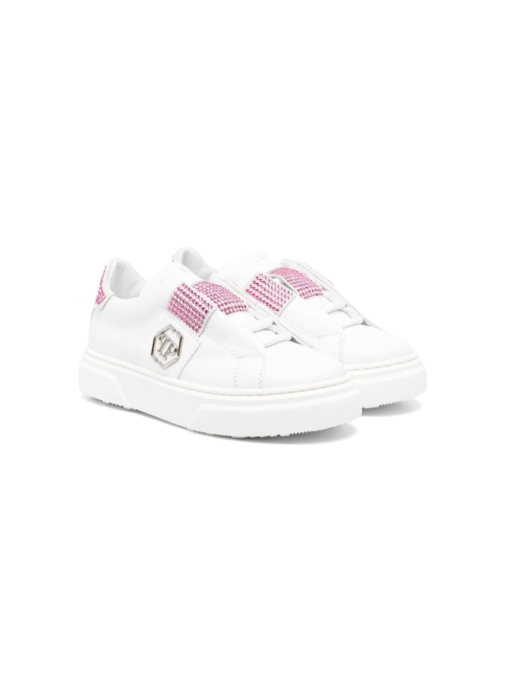 Philipp Plein Junior Sneakers mit Kristallen - Weiß von Philipp Plein Junior