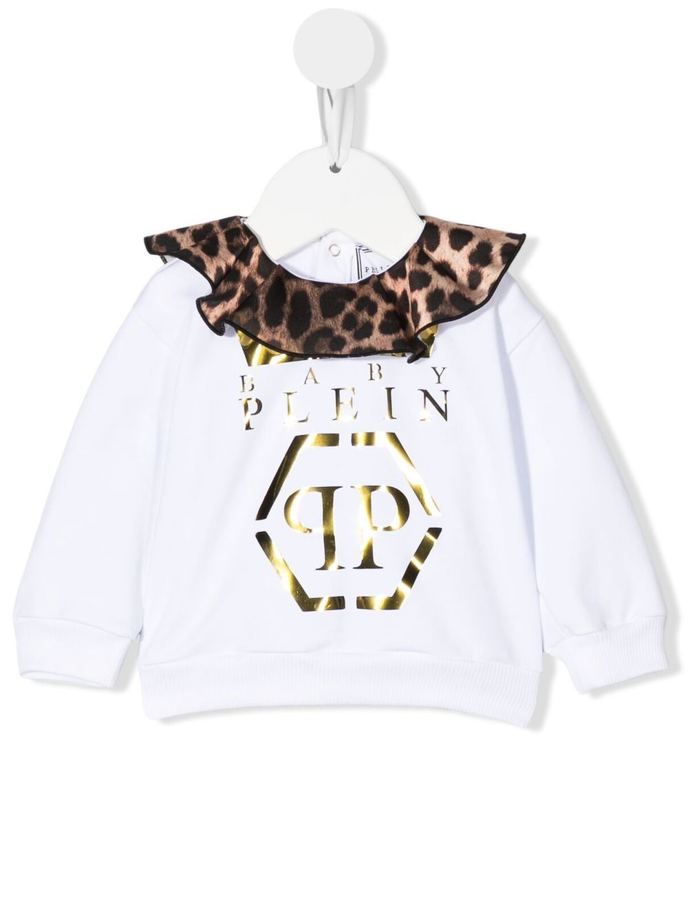 Philipp Plein Junior Sweatshirt mit Rüschenkragen - Weiß von Philipp Plein Junior