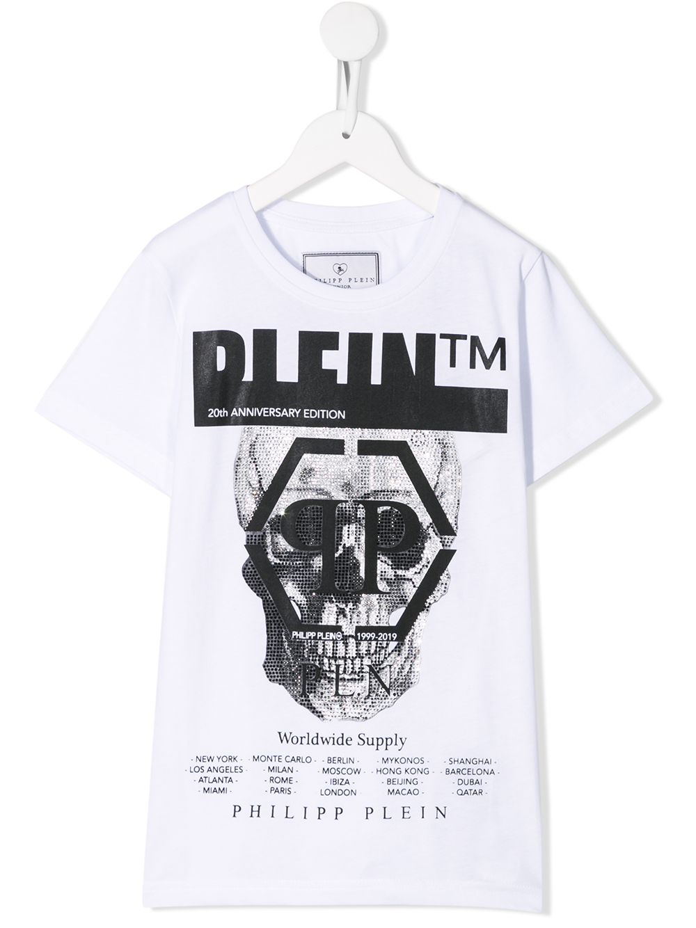 Philipp Plein Junior T-Shirt mit Totenkopf-Print - Weiß von Philipp Plein Junior