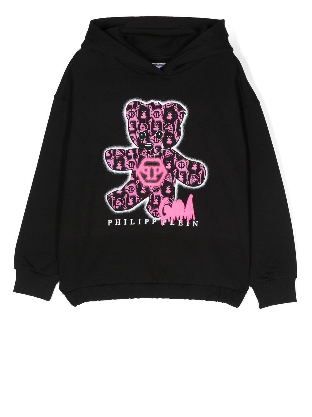 Philipp Plein Junior Hoodie mit Teddy-Print - Schwarz von Philipp Plein Junior