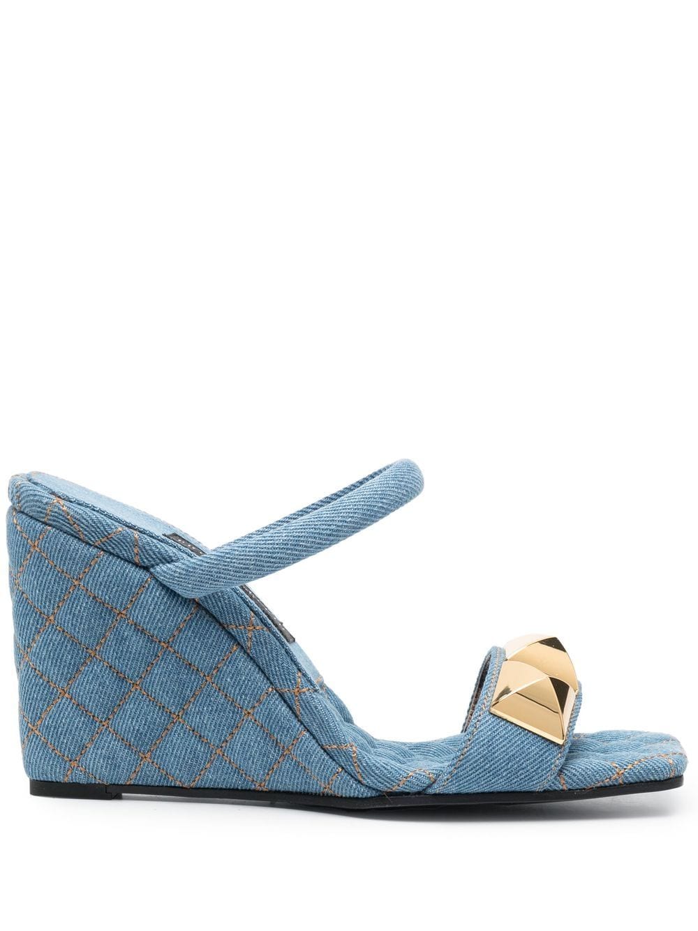 Philipp Plein Wedge-Sandalen mit Nieten 110mm - Blau von Philipp Plein