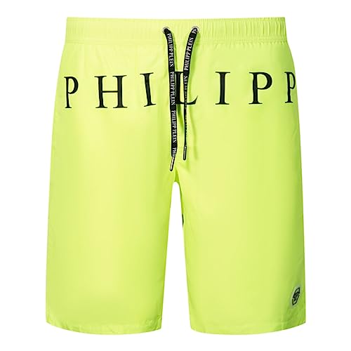 Philipp Plein 43 Herren Beach Shorts, gelb, XL von Philipp Plein