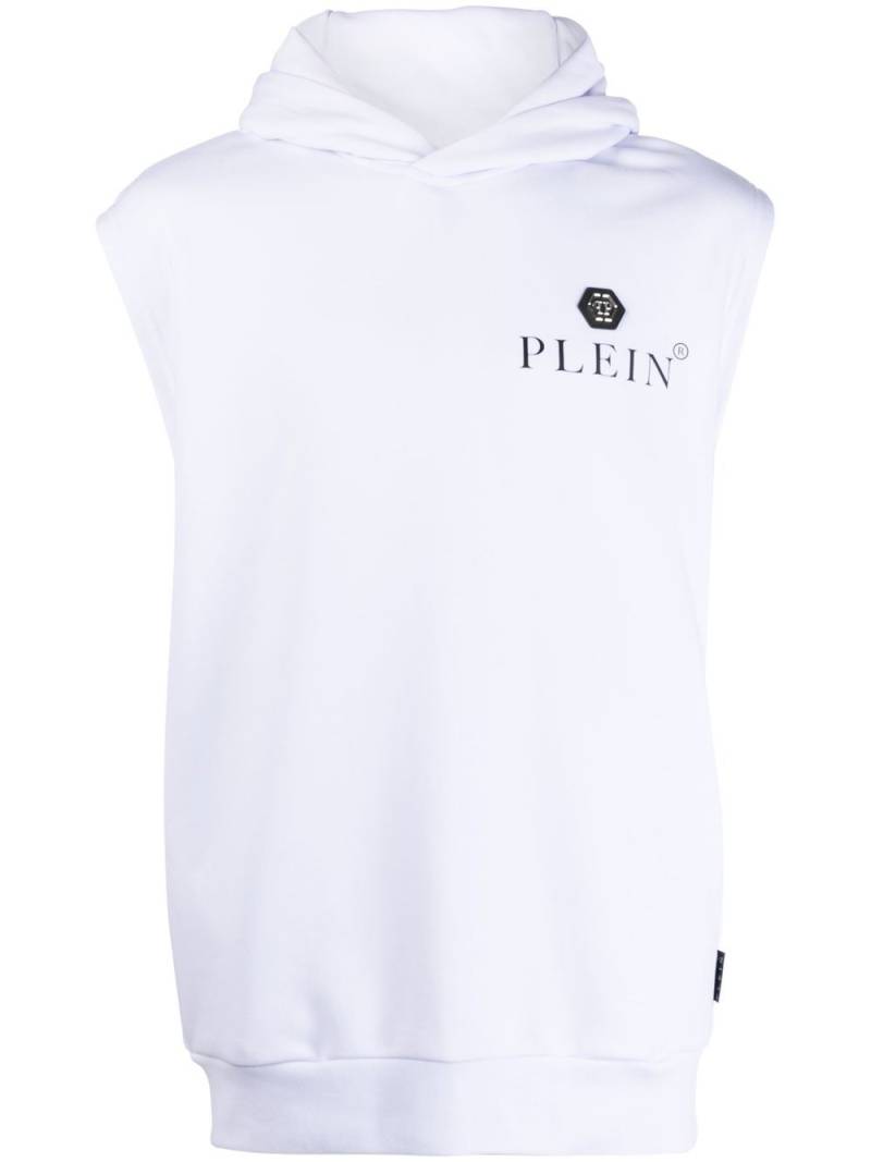 Philipp Plein Ärmelloser Hoodie mit Logo-Print - Weiß von Philipp Plein