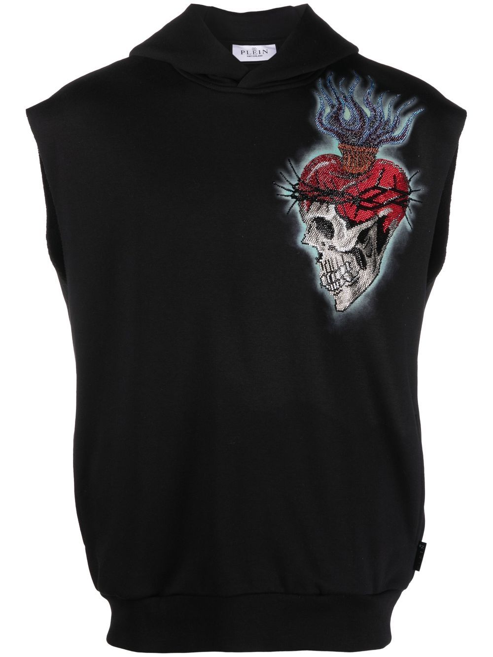 Philipp Plein Ärmelloser Hoodie mit Love Tattoo-Print - Schwarz von Philipp Plein