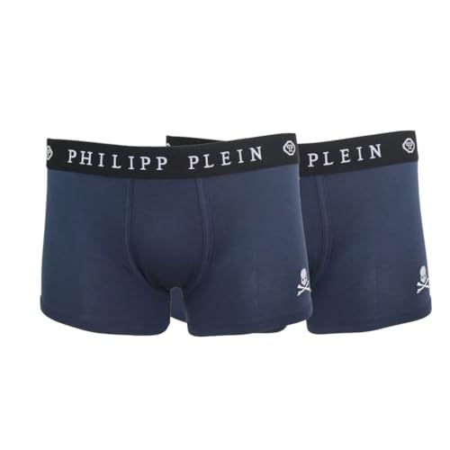 Philipp Plein BIPACK Underwear Stretch 2 Pack Trunk Skull Boxer Panties Boxershorts Brief Shorts Cotton Stretch Navy M von Philipp Plein