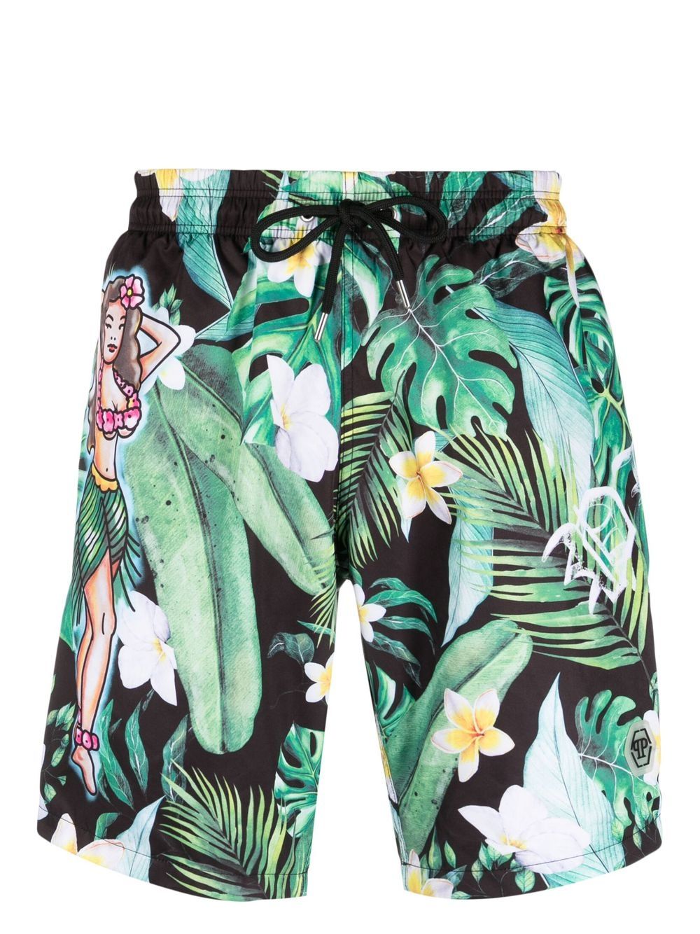 Philipp Plein Badeshorts mit Blumen-Print - Grün von Philipp Plein