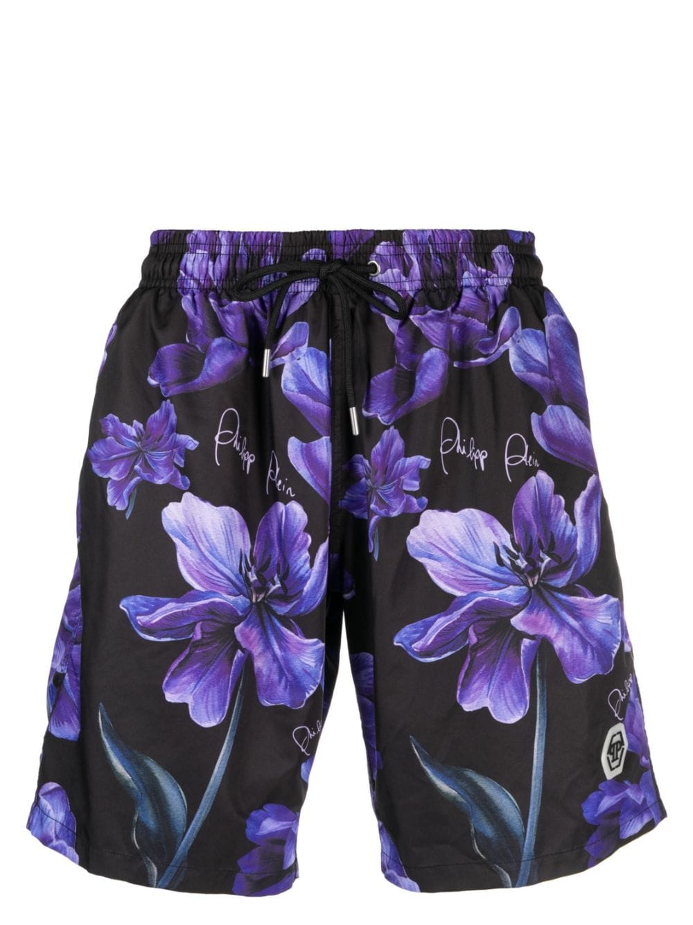 Philipp Plein Badeshorts mit Blumen-Print - Schwarz von Philipp Plein