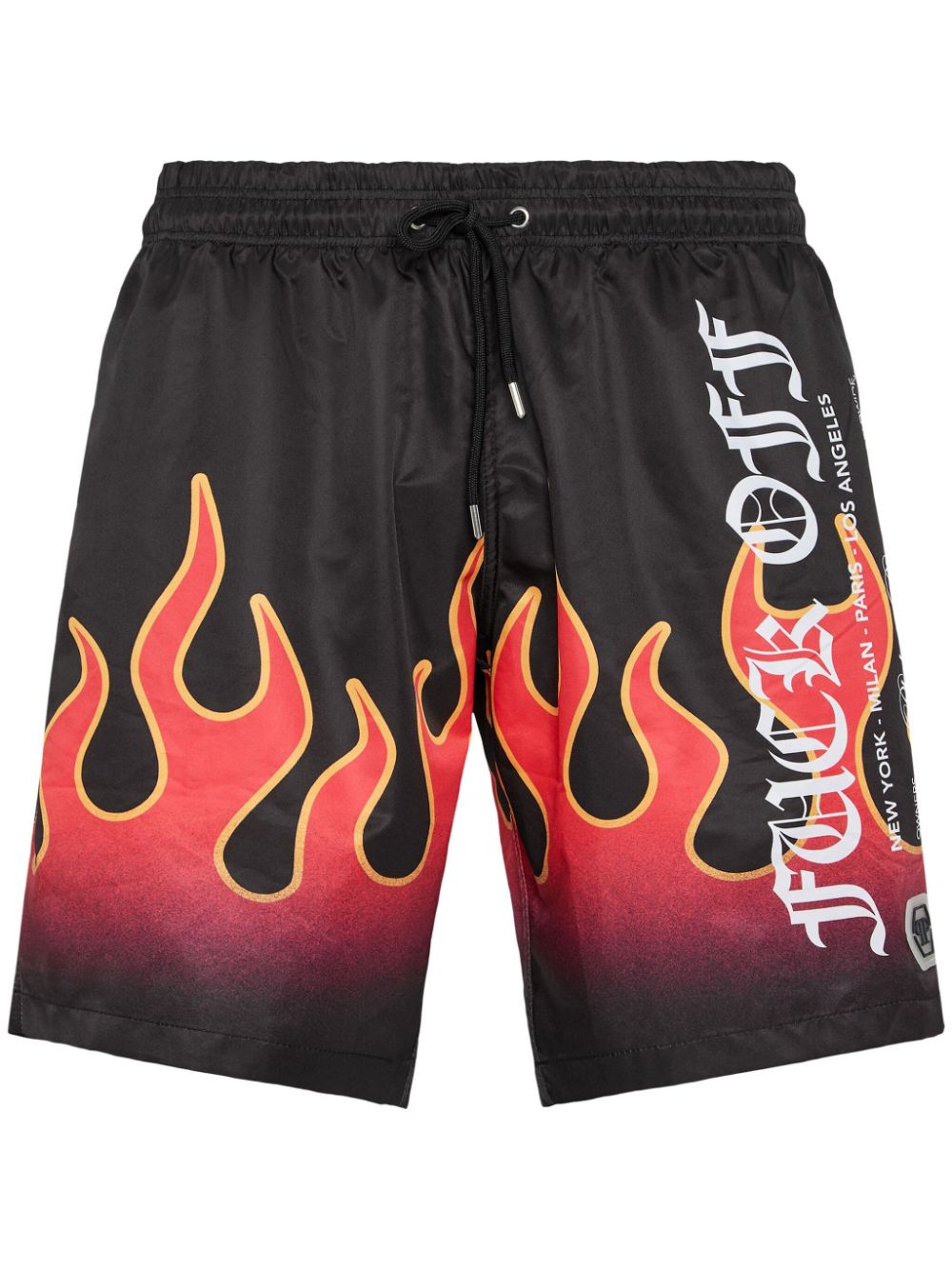 Philipp Plein Badeshorts mit Flammen-Print - Schwarz von Philipp Plein