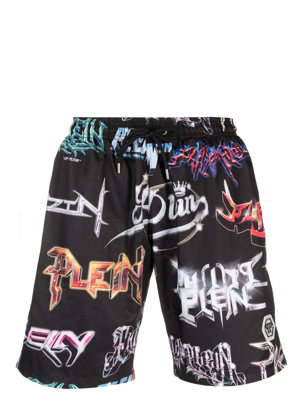 Philipp Plein Badeshorts mit Logo-Print - Schwarz von Philipp Plein