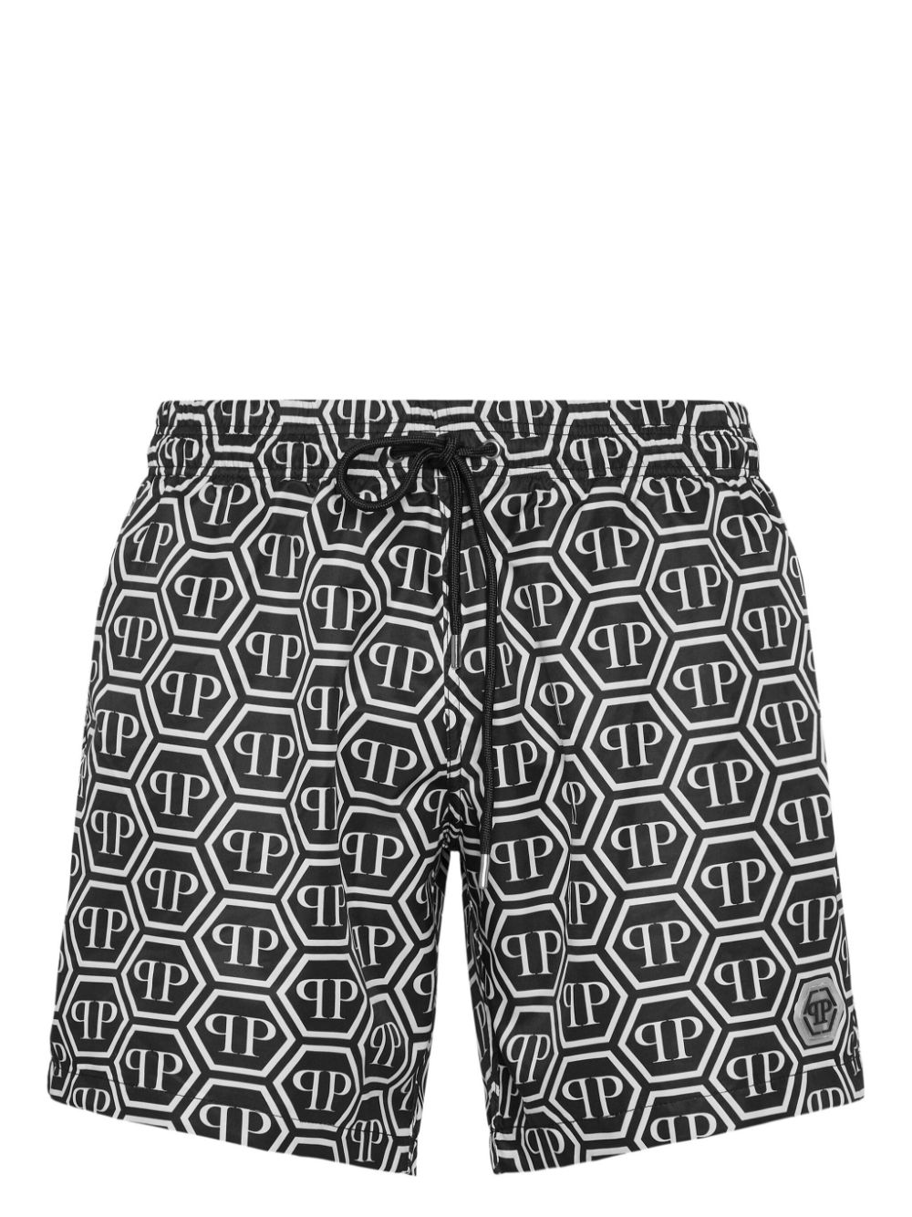 Philipp Plein Badeshorts mit Monogramm-Print - Schwarz von Philipp Plein