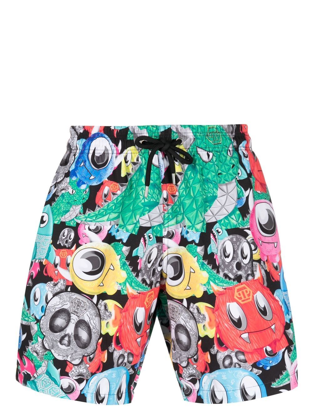 Philipp Plein Badeshorts mit Monster-Print - Schwarz von Philipp Plein