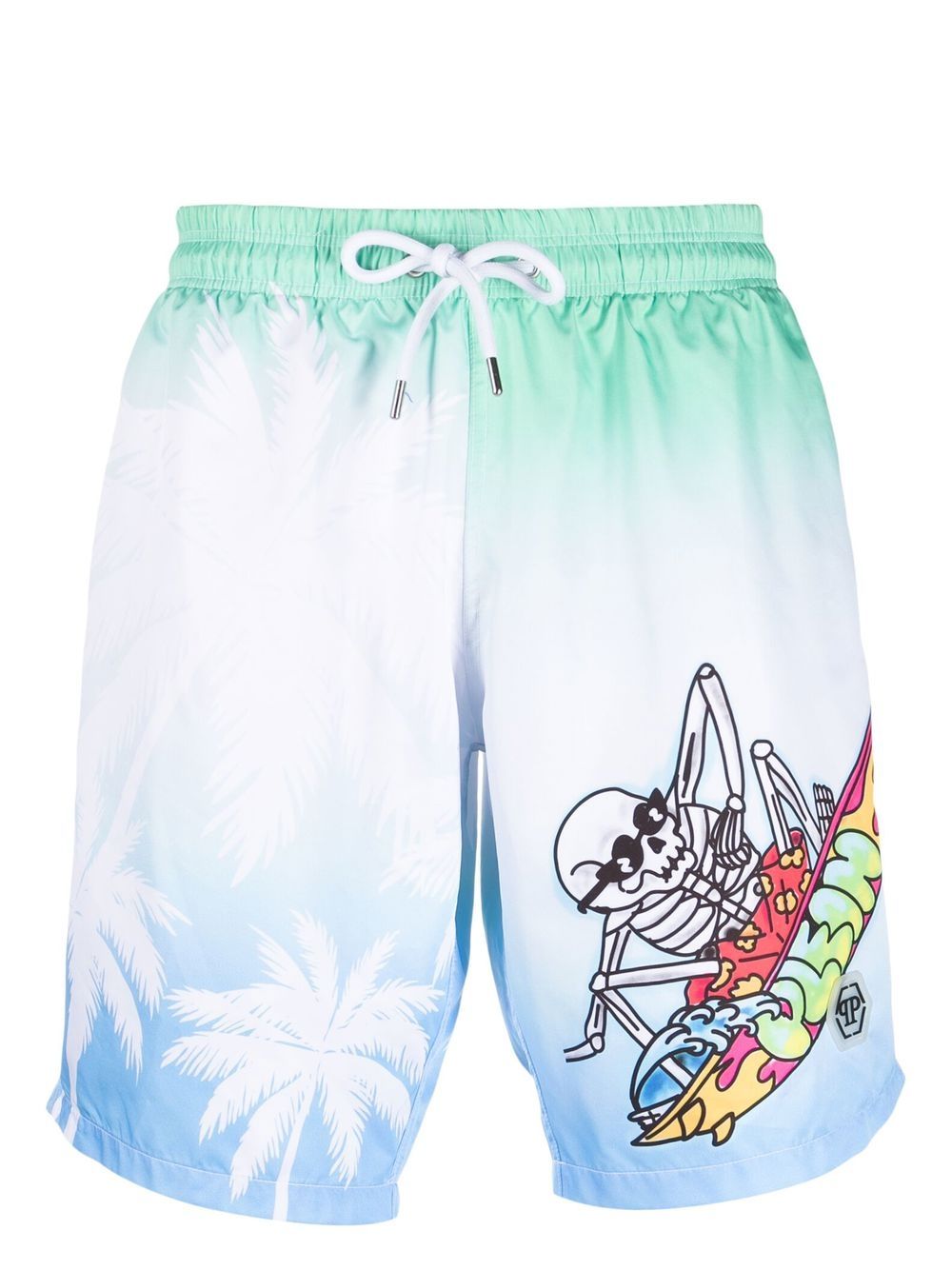 Philipp Plein Badeshorts mit grafischem Print - Blau von Philipp Plein