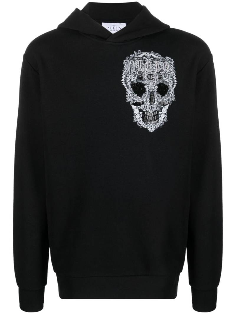 Philipp Plein Hoodie mit barockem Totenkopf - Schwarz von Philipp Plein