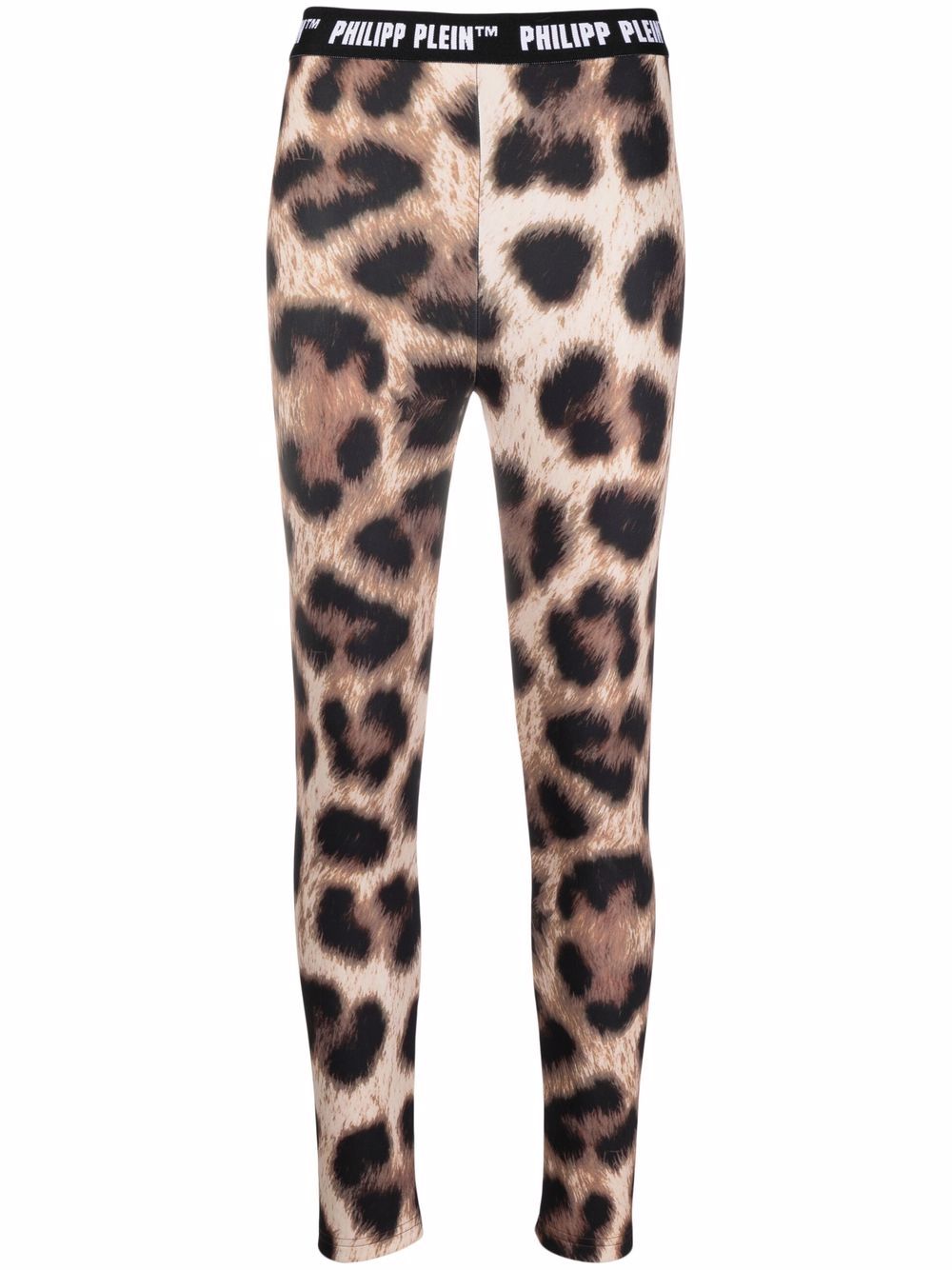 Philipp Plein Biker-Leggings mit Leoparden-Print - Schwarz von Philipp Plein