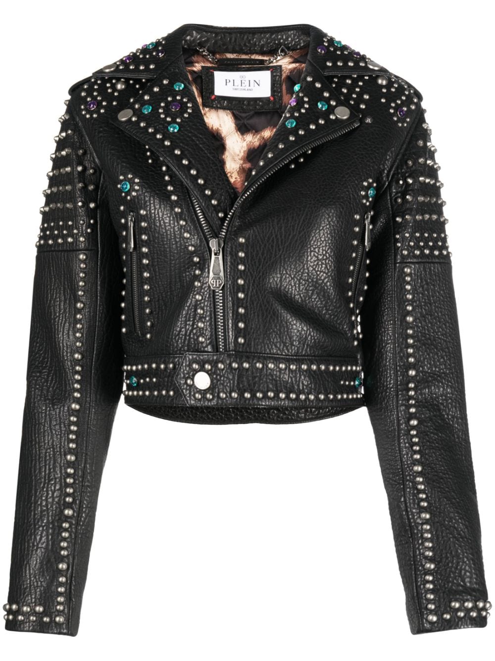 Philipp Plein Bikerjacke mit Nieten - Schwarz von Philipp Plein