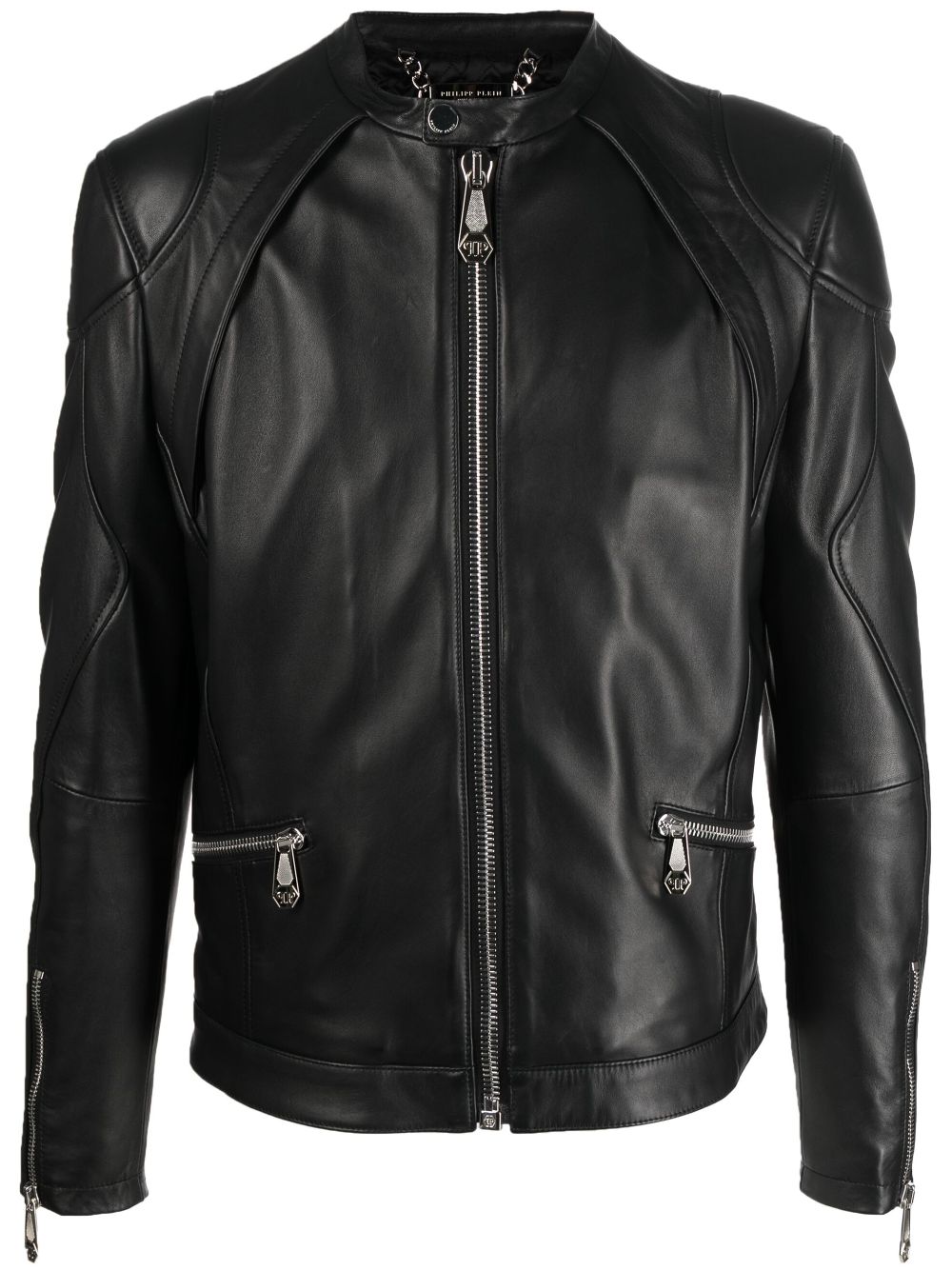 Philipp Plein Bikerjacke mit Reißverschluss - Schwarz von Philipp Plein