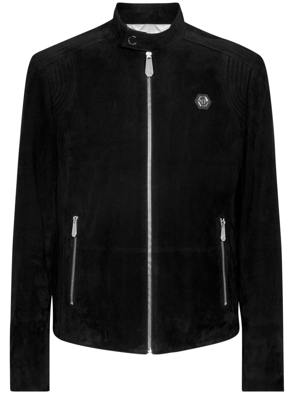 Philipp Plein Bomberjacke mit Logo-Patch - Schwarz von Philipp Plein