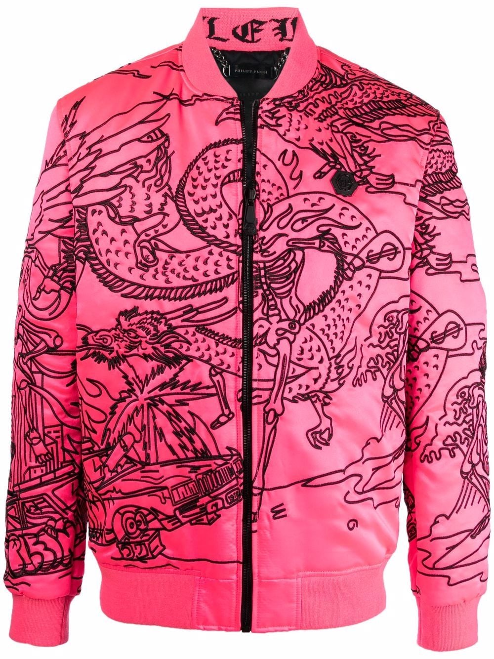 Philipp Plein Bomberjacke mit Tattoo-Stickerei - Rosa von Philipp Plein