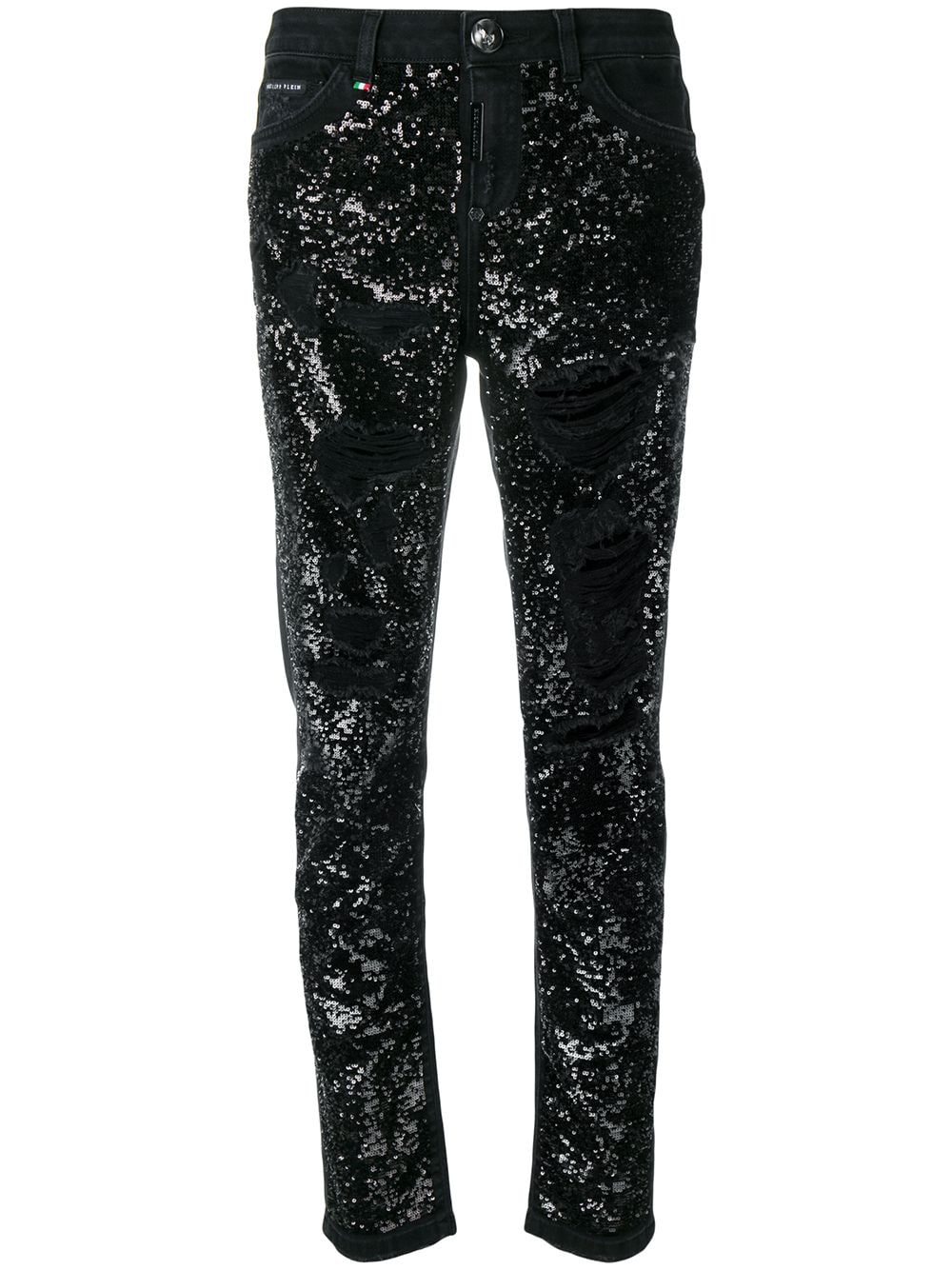 Philipp Plein Boyfriend-Jeans mit Pailletten - Schwarz von Philipp Plein