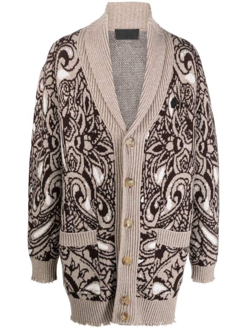 Philipp Plein Cardigan mit Paisley-Print - Nude von Philipp Plein