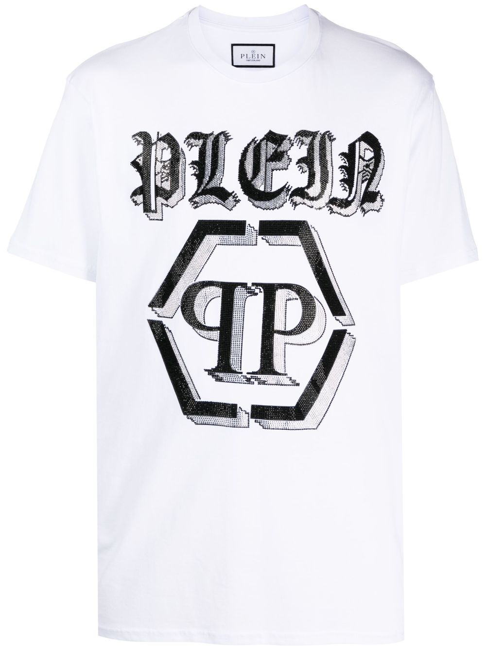 Philipp Plein Chrome T-Shirt mit rundem Ausschnitt - Weiß von Philipp Plein