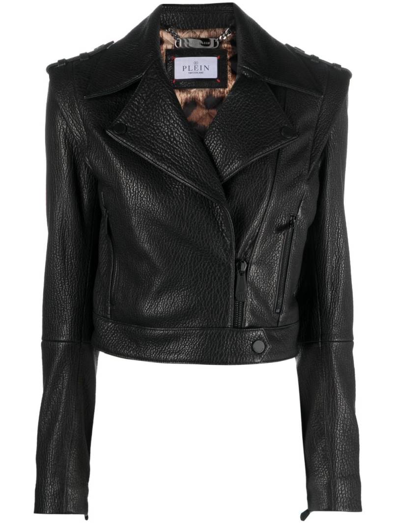 Philipp Plein Cropped-Bikerjacke - Schwarz von Philipp Plein