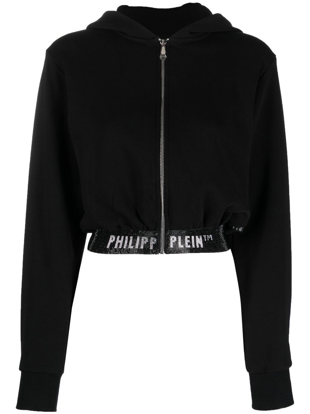 Philipp Plein Cropped-Hoodie mit Logo - Schwarz von Philipp Plein