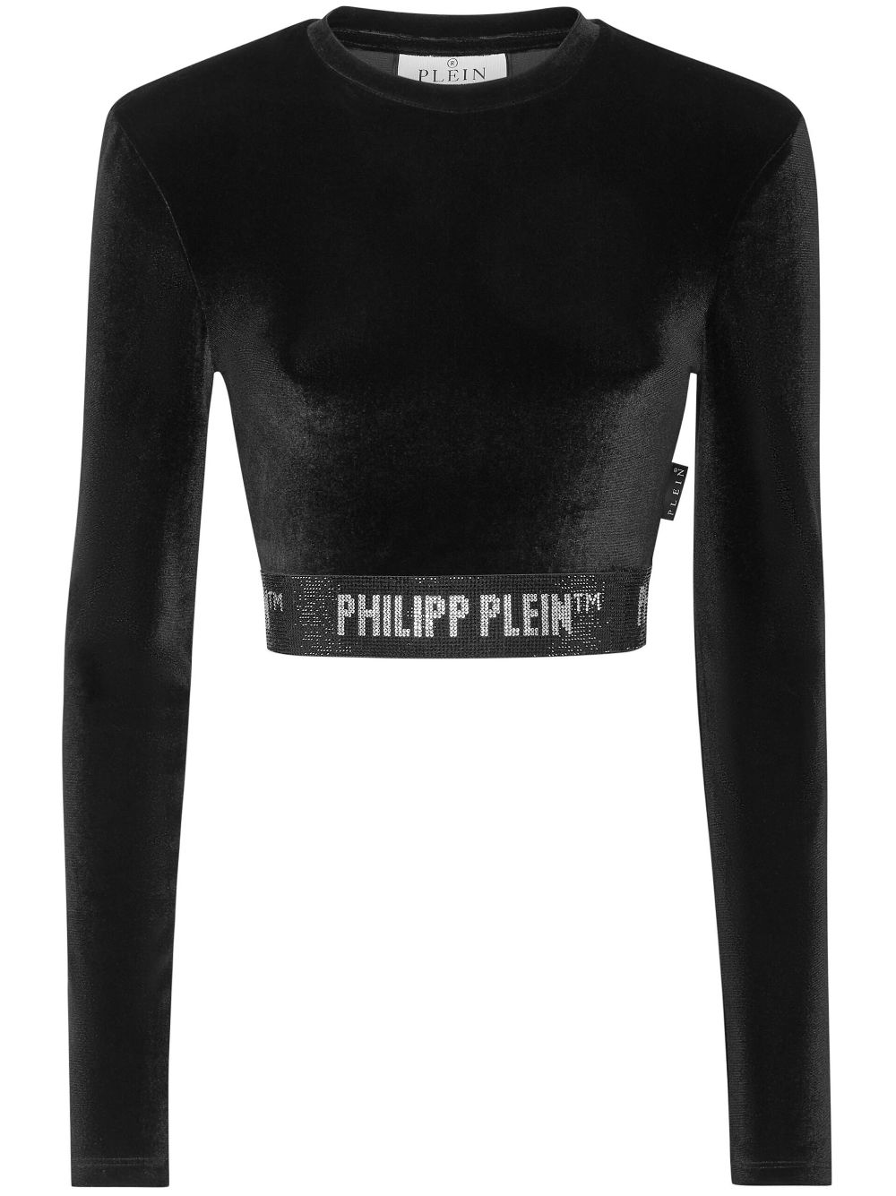 Philipp Plein Cropped-Oberteil aus Samt - Schwarz von Philipp Plein