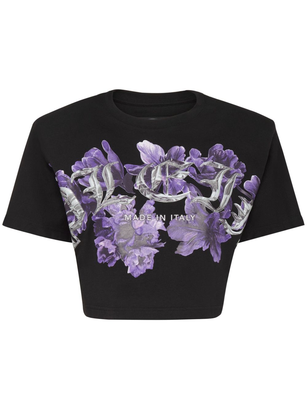 Philipp Plein Cropped-Oberteil mit Blumen-Print - Schwarz von Philipp Plein