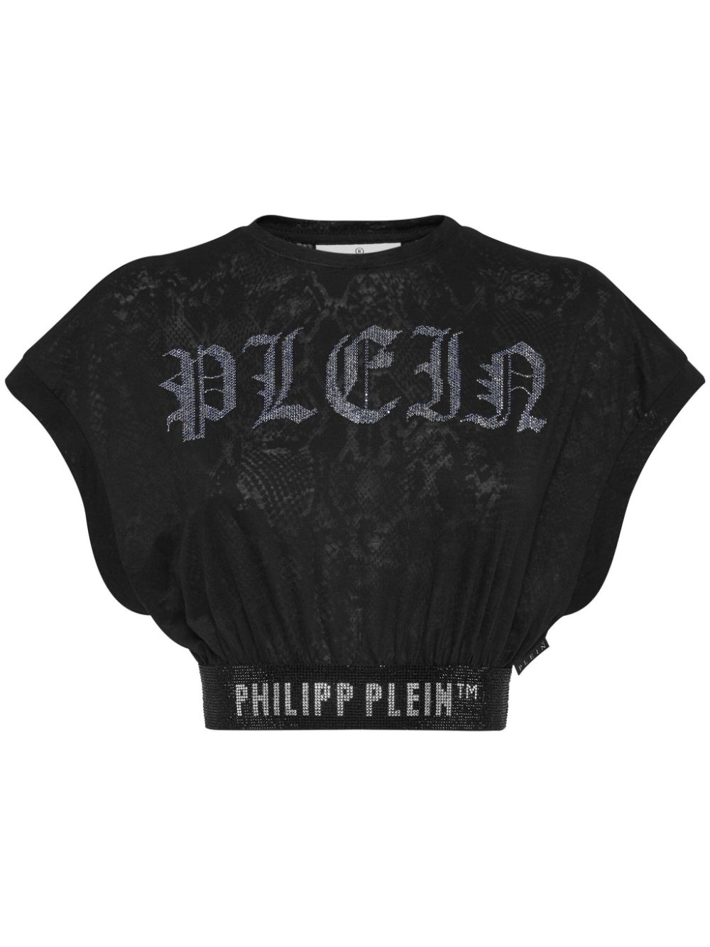 Philipp Plein Cropped-T-Shirt mit Kristallen - Schwarz von Philipp Plein