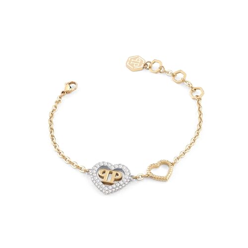 Philipp Plein Damen Armband Armkette Edelstahl Gold PLEIN ROCKED HEART PJZEA04BU von Philipp Plein