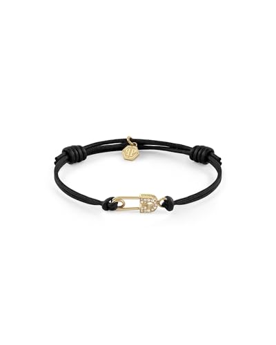 Philipp Plein Damen Armband Textil Edelstahl IP Gold Plein Safety PIN PJKGA08BU von Philipp Plein
