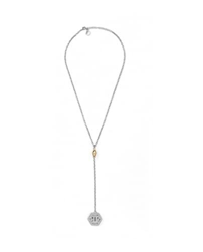 Philipp Plein Damen Kette Halskette Edelstahl Silber Hexagon PJ2AA04NU von Philipp Plein