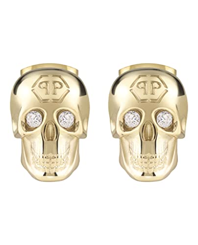 Philipp Plein Damen Ohrringe Ohrstecker Gold Edelstahl 3D SKULL, Größe: ca. 1,2 x 0,75 cm, PJ3AA03EU von Philipp Plein