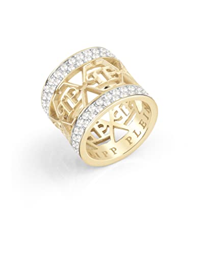 Philipp Plein Damen Ring Edelstahl Bicolor 3D Skull PP Logo PJ3AA10R, Ringgröße:54 (17.2 mm Ø) von Philipp Plein