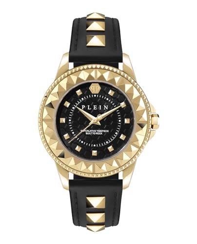 Philipp Plein Damen-Armbanduhr, analog, Quarz, Lady Rock, Gold/Sw/Sw – Pwpqa0224, Riemen von Philipp Plein