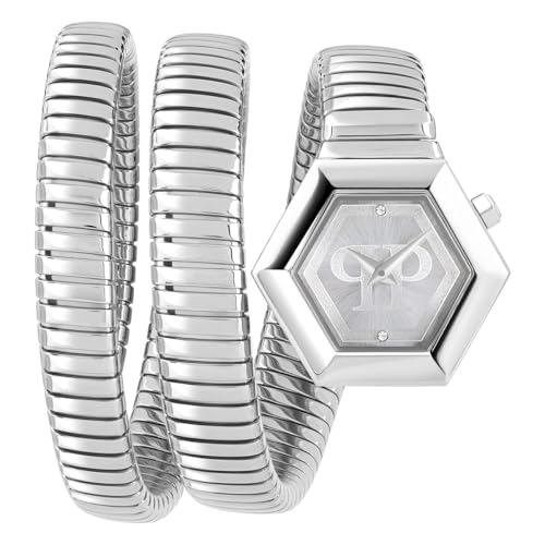 Philipp Plein Damen-Uhren Analog Quarz One Size, Silber 32024366 von Philipp Plein