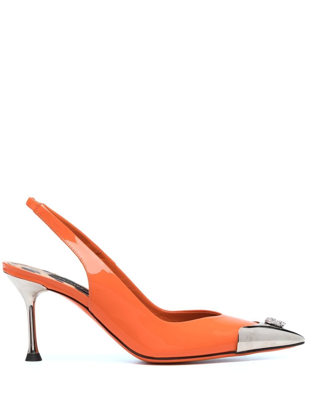 Philipp Plein Decollete Pumps mit Kristallen - Orange von Philipp Plein