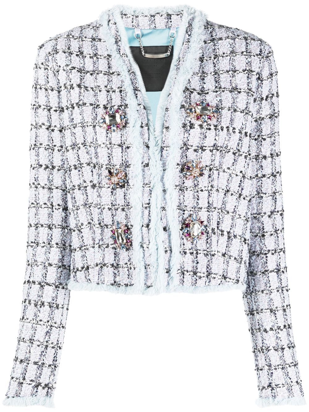 Philipp Plein Einreihiger Tweed-Blazer - Blau von Philipp Plein