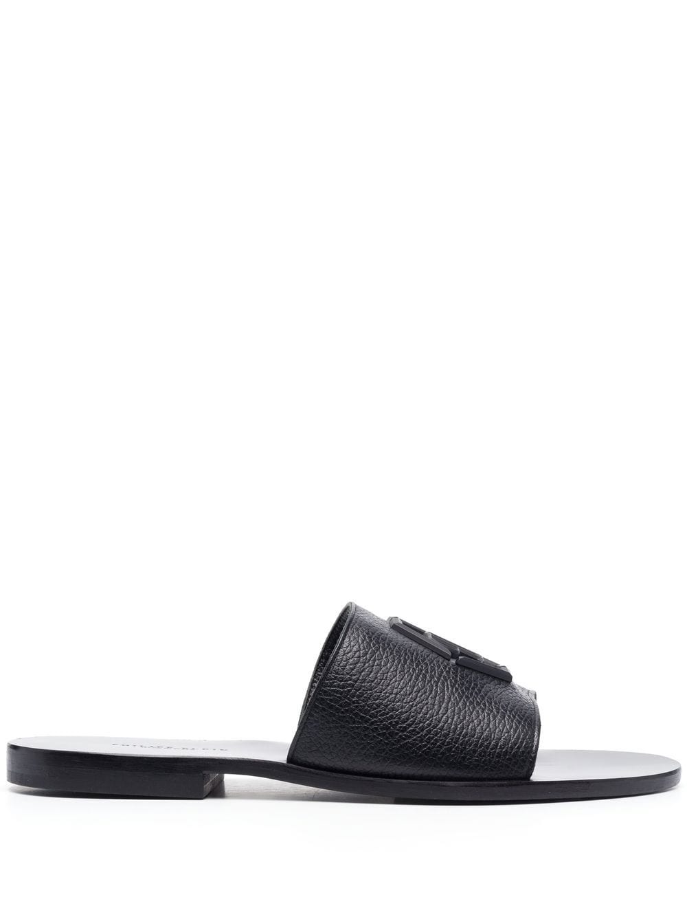 Philipp Plein Flache Slipper mit Logo - Schwarz von Philipp Plein