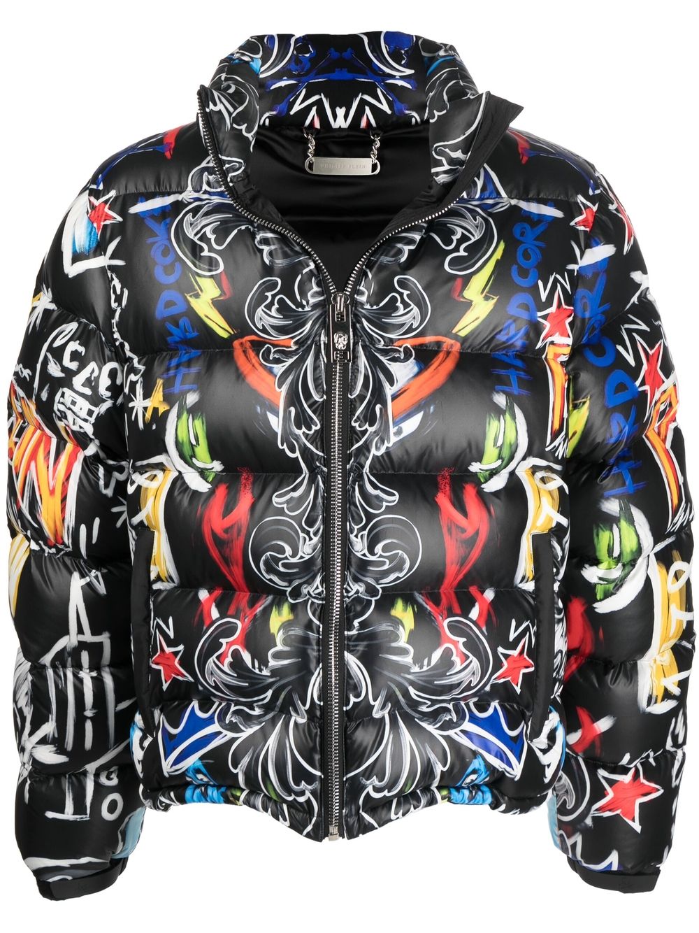 Philipp Plein Gefütterte Jacke mit Totenkopf-Print - Schwarz von Philipp Plein