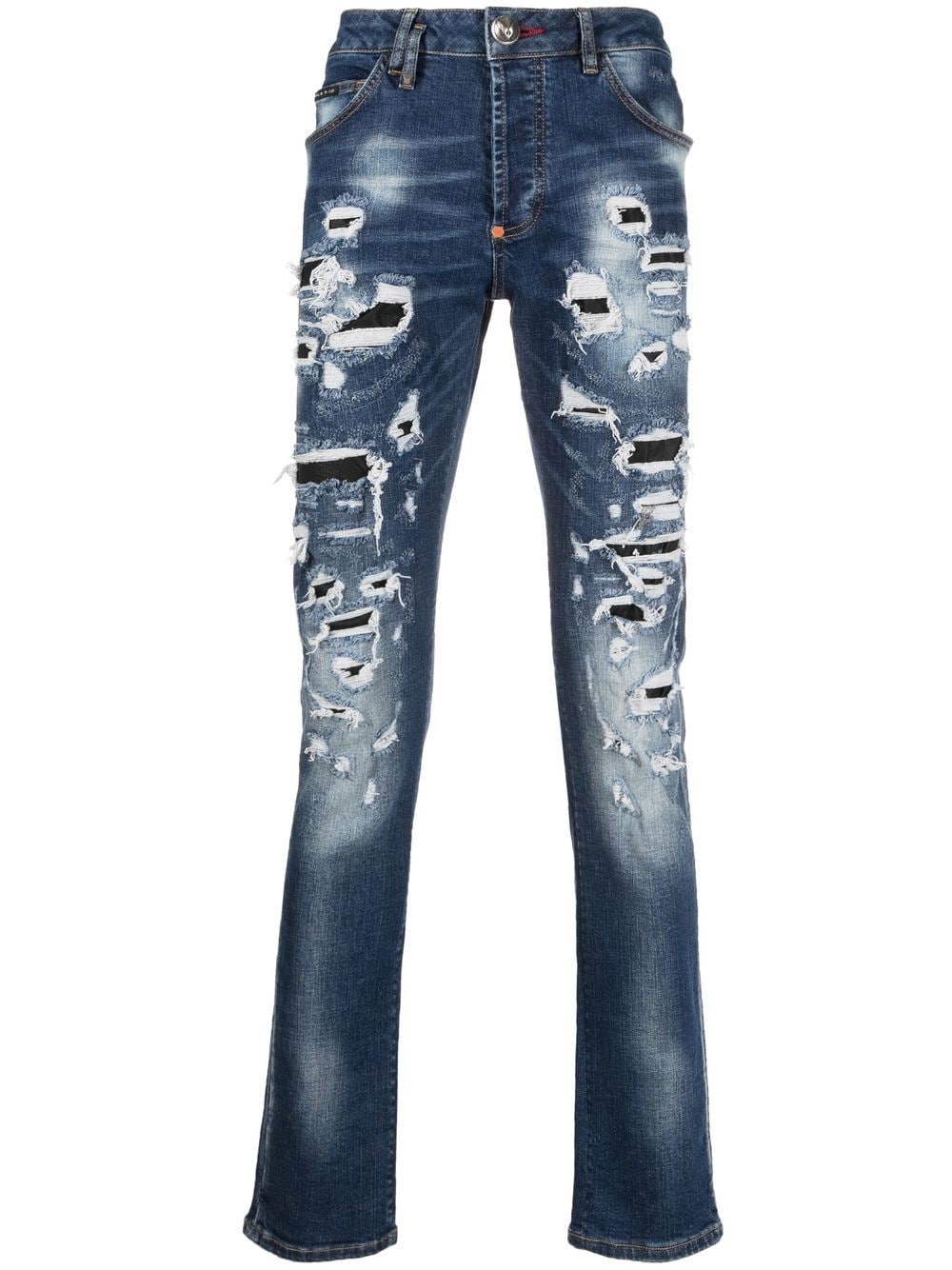 Philipp Plein Gerade Jeans im Distressed-Look - Blau von Philipp Plein