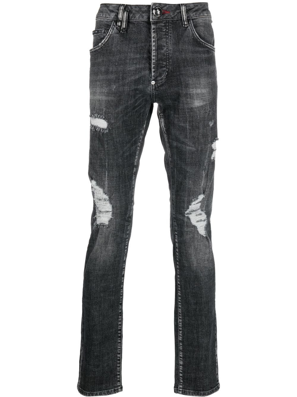 Philipp Plein Gerade Jeans im Distressed-Look - Grau von Philipp Plein