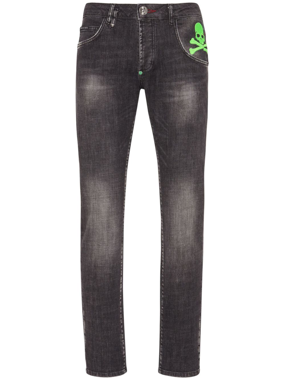 Philipp Plein Gerade Jeans mit Totenkopf-Print - Schwarz von Philipp Plein