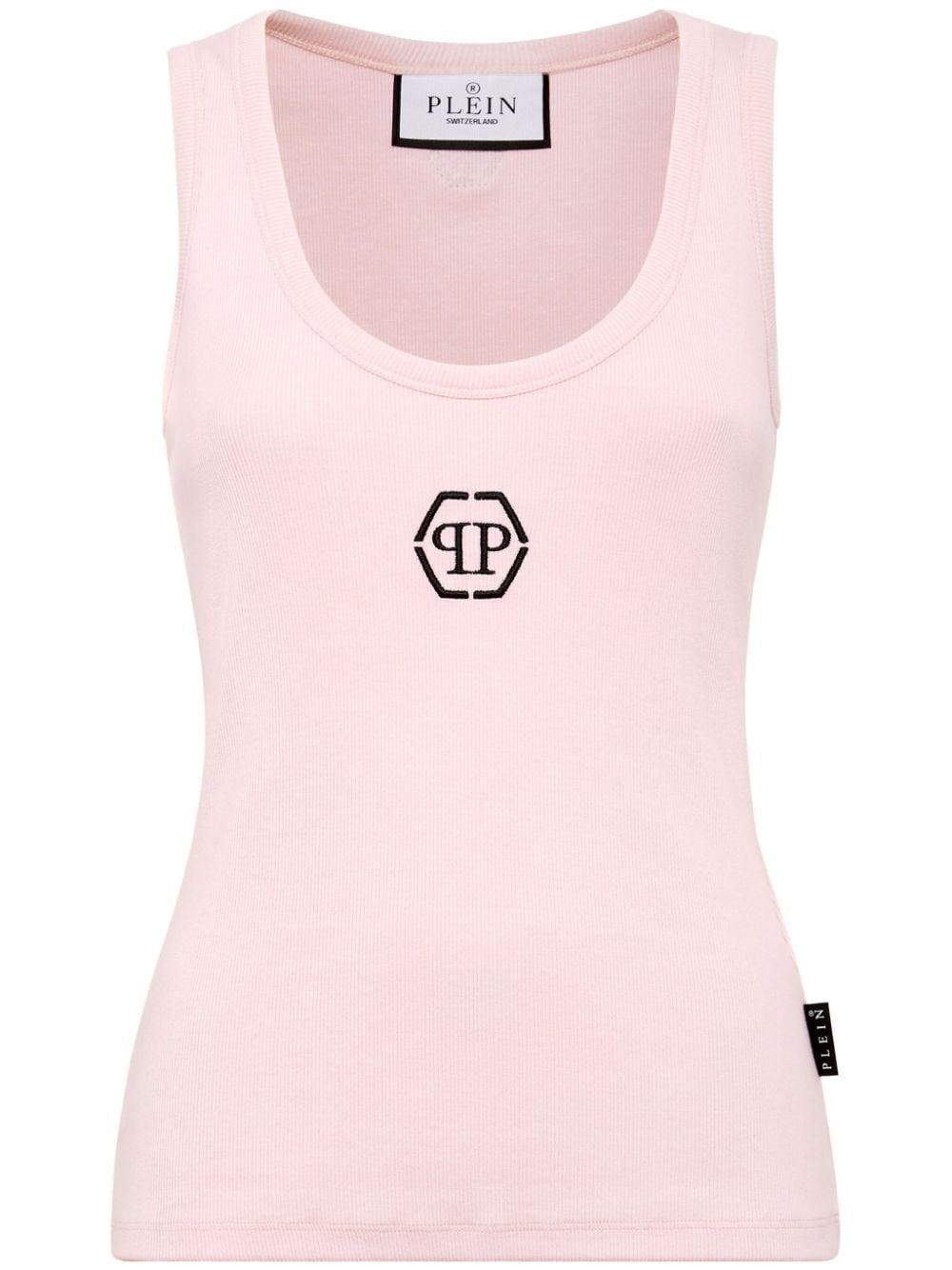 Philipp Plein Geripptes Tanktop mit Logo-Stickerei - Rosa von Philipp Plein