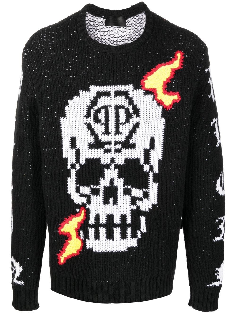 Philipp Plein Gestrickter Pullover mit Totenkopf - Schwarz von Philipp Plein