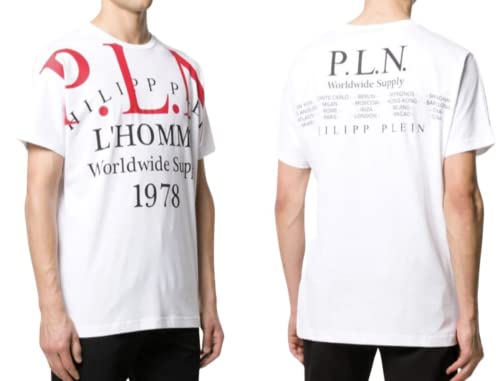 Philipp Plein PP Mens Cult Gold Cut Shirt Round Neck P.L.N. T-Shirt Shirt Top (as3, Alpha, l, Regular, Regular) von Philipp Plein