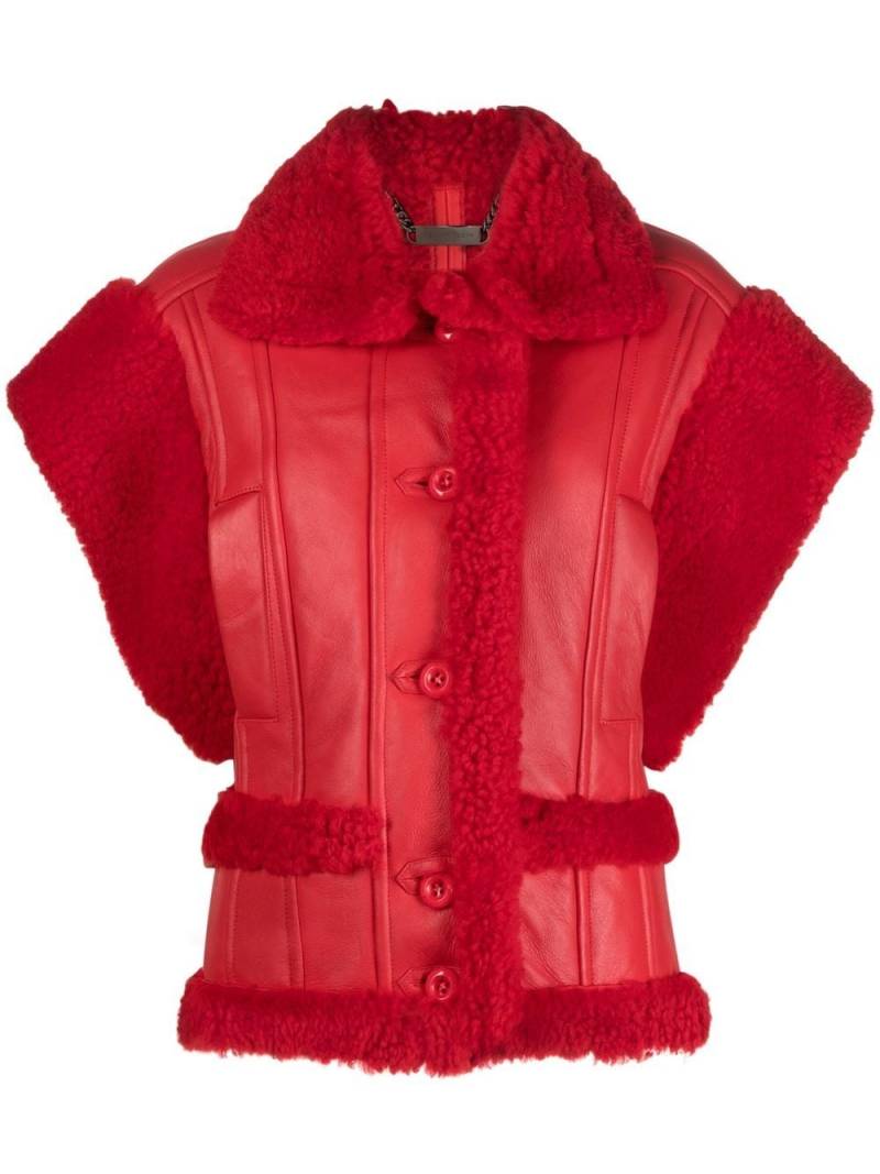 Philipp Plein Gothic Plein Shearling-Weste - Rot von Philipp Plein