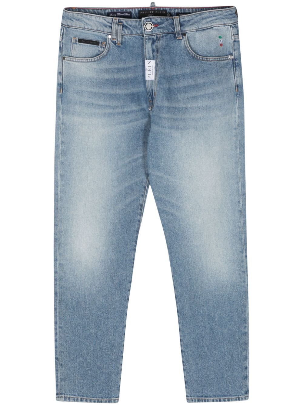 Philipp Plein Halbhohe Detroit Fit Straight-Leg-Jeans - Blau von Philipp Plein